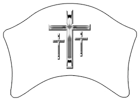 DABAN-517-SL-WT Silver 3 Crosses White